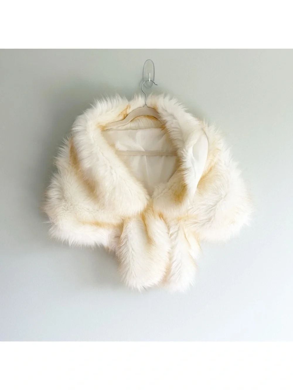 Ivory Faux Fur Shawl Stole